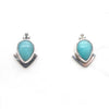 Amazonite Studs Earrings | 925 Sterling Silver | Genuine Gems from Crystal Heart Melbourne Australia 1986
