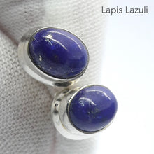 Load image into Gallery viewer, Lapis Lazuli Stud Earrings, Oval Cabochons, 925 Sterling Silver