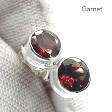Load image into Gallery viewer, Garnet Stud Earrings | 6mm Red Faceted Rounds | 925 Sterling Silver | Warm Friendly Fire| Capricorn | Root and Heart Chakra | Crystal Heart Melbourne est 1986