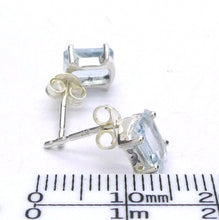 Load image into Gallery viewer, Aquamarine Earrings | Faceted Oblongs | 925 Sterling Silver | Soft Power &amp; Clear Expression | Genuine Gems from Crystal Heart Melbourne Australia since 1986