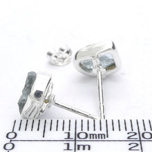 Load image into Gallery viewer, Aquamarine Earrings | Raw Nuggets | Matched Pair | 925 Sterling Silver | Genuine Gems from Crystal Heart Melbourne Australia since 1986