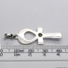 Ankh Pendant with Faceted Peridot Round, 925 Sterling Silver