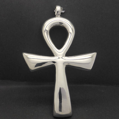 Ankh Pendant, Giant Sized | 925 Sterling Silver | Ancient Egyptian symbol of Life, Fertility, Eternity | Electroformed Sculpture | Positive Affirmations | Crystal Heart Melbourne Australia since 1986