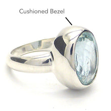 Load image into Gallery viewer, Aquamarine Ring | Faceted Oval | 925 Sterling Silver | US Size 8 | AUS Size P1/2 | Genuine Gems from Crystal Heart Melbourne Australia since 1986