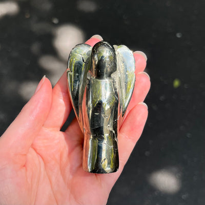 Pyrite Angel | Hand Carving | Fools Gold | Abundance | Crystal Heart Melbourne Australia since 1986
