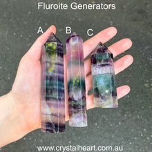 Load image into Gallery viewer, Rainbow Fluorite Generator | natural crystal gemstone | Capricorn Pisces Star Stone | Genuine Gemstone | Crystal Heart Melbourne since 1986