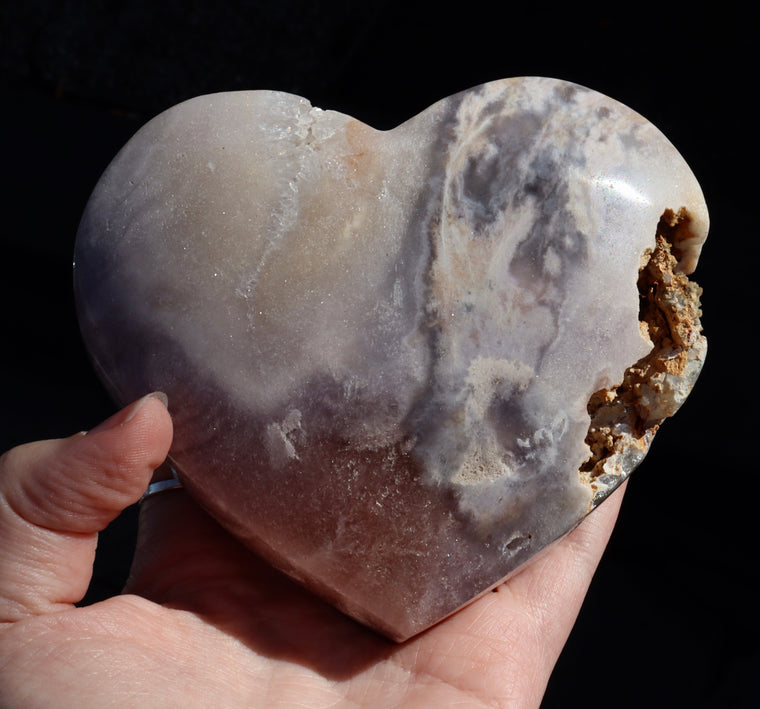 Pink Amethyst Heart Carving