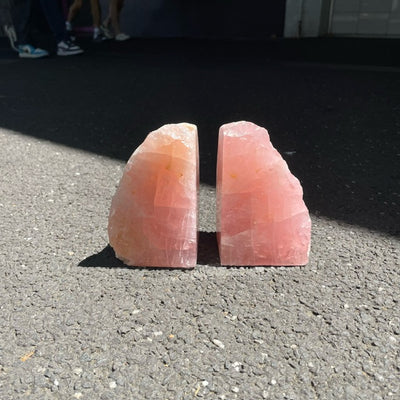 Natural Rose Quartz Bookends | Love | Healing Energy | Rose Quartz Crystal | Genuine Gems from Crystal Heart Melbourne Australia since 1986