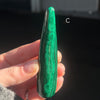 Malachite Healing Wand | Massage Energy Tool | Swirl Design | Natural Specimen, light surface polish | Organic subtle markings | detox nature healing feminine power | Genuine Gemstones from Crystal Heart Melbourne Australia since 1986