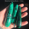 Malachite Healing Wand | Massage Energy Tool | Swirl Design | Natural Specimen, light surface polish | Organic subtle markings | detox nature healing feminine power | Genuine Gemstones from Crystal Heart Melbourne Australia since 1986
