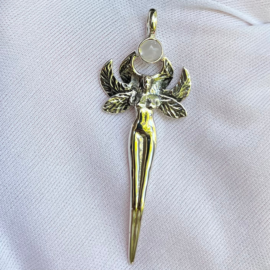 Fairy Goddess Pendant  | Faceted Round Amethyst | 925 Sterling Silver | LOTR Arwen Aragorn | Genuine Gems from Crystal Heart Melbourne Australia since 1986