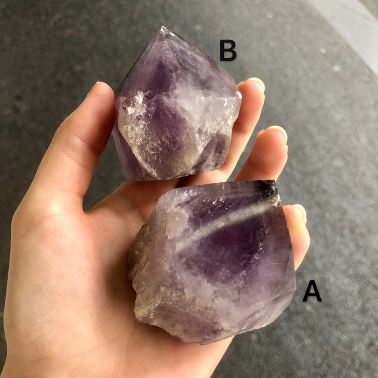 Amethyst Generators ~ Natural Crystal, Polished Top.