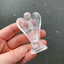 Load image into Gallery viewer, Amethyst Angel | Clear Quartz | | Hand Carved | Chevron or Clear |  Genuine Gems from Crystal Heart Melbourne Australia since 1986
