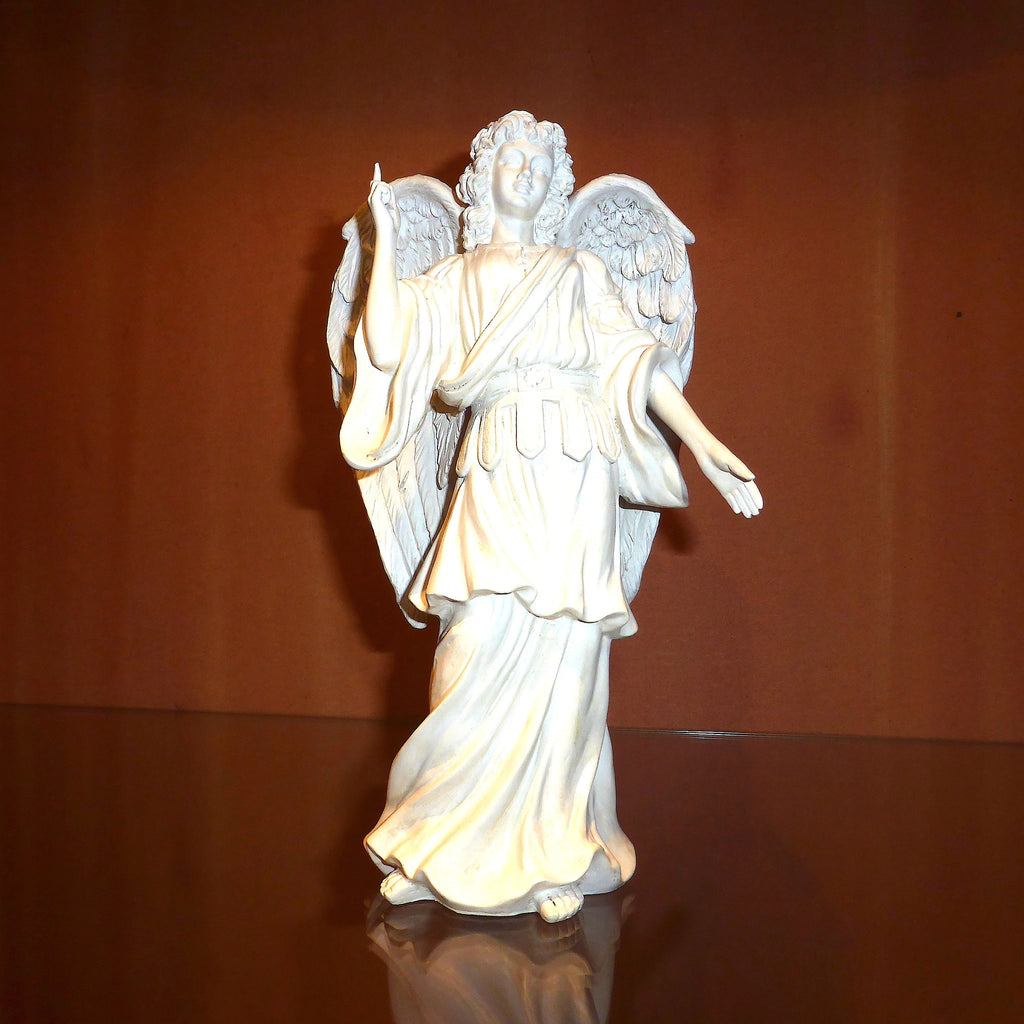 Archangel Raphael | Healing Angel | White Plaster 18 cm high | Crystal Heart Melbourne Australia since 1986