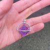 Amethyst Octahedron  Pendant  | Steampunk | 925 Sterling Silver |  Quality Silver Work | Custom made  Bail | Genuine Gems from Crystal Heart Melbourne Australia since 1986