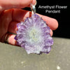 Amethyst Stalactite Slice Pendant | Crystal Flower | Uruguay | Designer Setting | Steampunk | 925 Silver | Genuine Gems from Crystal Heart Melbourne Australia since 1986