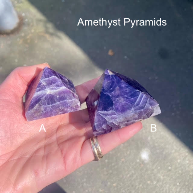 Amethyst Crystal Pyramid | Manifest Higher Consciousness | Meditate | Purify Energies | Transcend Opposites | Genuine Gems from Crystal Heart Melbourne since 1986