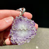 Amethyst Stalactite Slice Pendant | Crystal Flower | Uruguay | Designer Setting | Steampunk | 925 Silver | Genuine Gems from Crystal Heart Melbourne Australia since 1986
