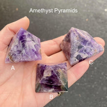 Load image into Gallery viewer, Amethyst Crystal Pyramid | Manifest Higher Consciousness | Meditate | Purify Energies | Transcend Opposites | Genuine Gems from Crystal Heart Melbourne since 1986