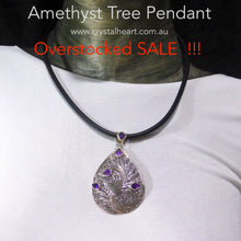 Load image into Gallery viewer, Lovely Amethyst Pendant | Fine 925 Sterling Silver Organic design reminiscent of Tree or Vine | Set with 4 faceted Teardrop Amethysts of exceptional deep purple colour | Genuine Gems from Crystal Heart Melbourne Australia since 1986