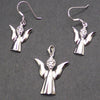 Silver Angel diamond Heart Set Earring Pendant