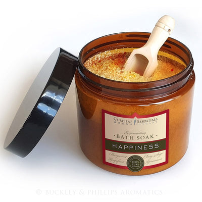 Bath Soak Happiness Blend | Scented purest natural essential oils | Bergamot, Grapefruit, Clary Sage, Geranium, Sweet Orange, Melissa  Crystal heart Melbourne Australia since 1986