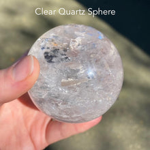 Load image into Gallery viewer, Clear Quartz Rock Crystal Sphere | Conscious, Connected and Centered | Visual Intuitive Thought | Genuine Gems from Crystal Heart Melbourne Australia since 1986