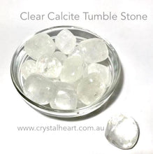 Load image into Gallery viewer, Clear Calcite Tumbled Stones | Stone of energetic cleansing &amp; clarity| Tumble Stone | Pocket Healing | Genuine Gems from Crystal Heart since 1986