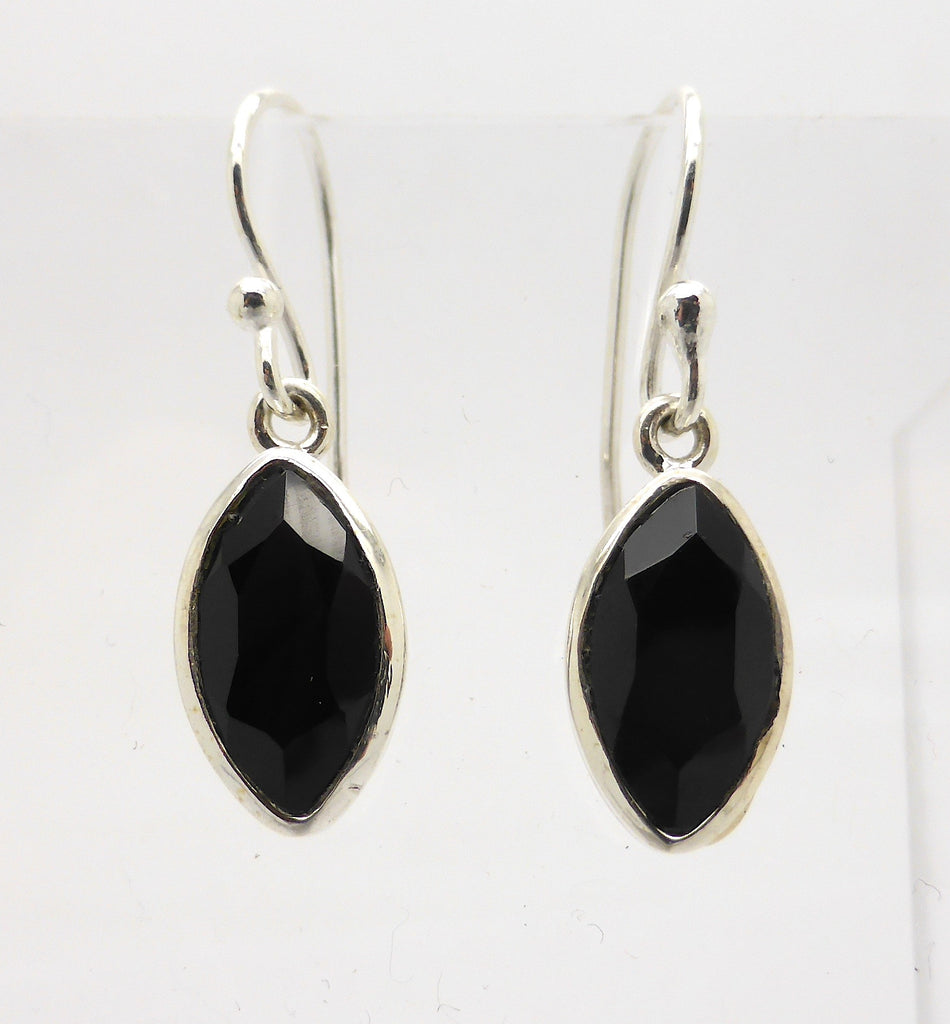 Black Onyx Marquise Earring Small Silver