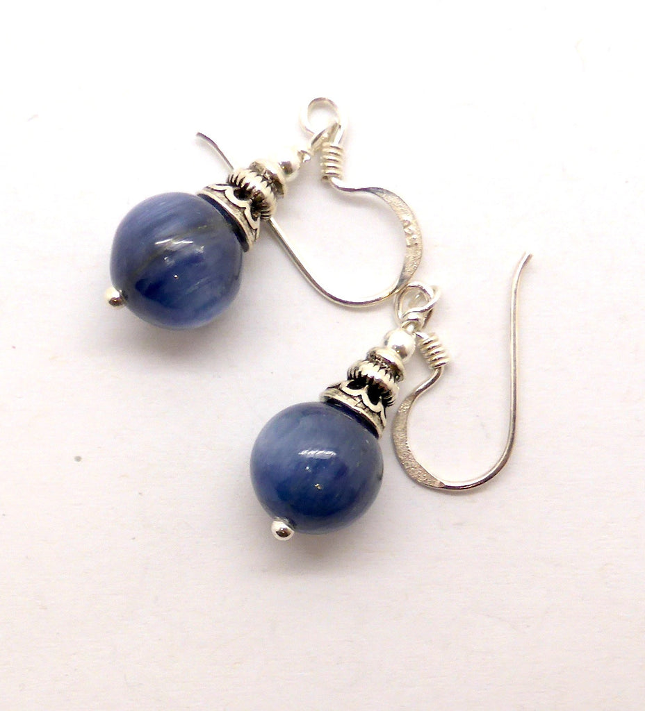 Blue Kyanite Earrings, bead, 925 Silver, n1