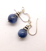 Load image into Gallery viewer, Blue Kyanite Earrings, bead, 925 Silver, n1