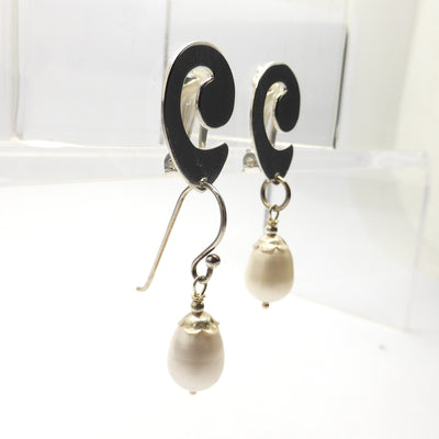 Clip Earring with small hole for a hook so if your ears aren't  pierced you can wear any hook earring | 925 Sterling Silver | Designed and made by Crystal Heart Melbourne Australia since 1986