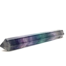 Load image into Gallery viewer, Flurite Healing Wand Healing energy emanates from the point so the wand can be moved over blocked energies to release them without physical contact. The rounded end accelerates energy flow through the wand but can also be used for a physical massage.