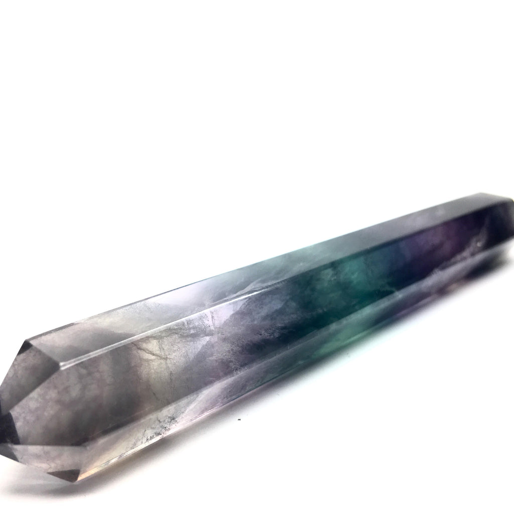 Flurite Healing Wand Healing energy emanates from the point so the wand can be moved over blocked energies to release them without physical contact. The rounded end accelerates energy flow through the wand but can also be used for a physical massage.