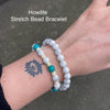 Stretch Bracelet with Howlite Beads | Fair Trade | Strong Elastic |Stone for sleep | Relaxation | Genuine Gems from Crystal Heart Melbourne Australia since 1986