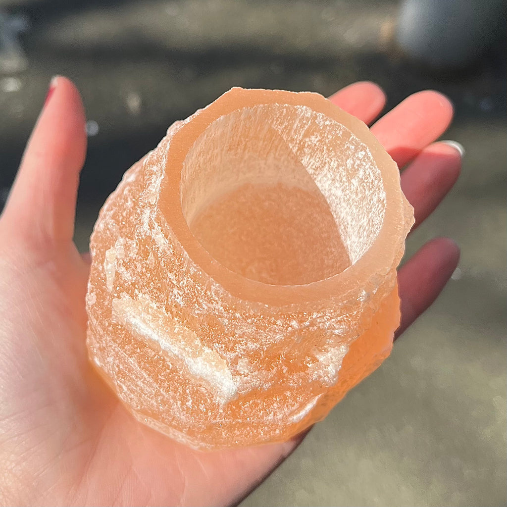 Selenite Shaped Candle Holder | Tea light | Genuine Mineral | Glow with Love | Bedroom  Decoration | Love Rock | Genuine Gems from Crystal Heart Melbourne Australia since 1986
