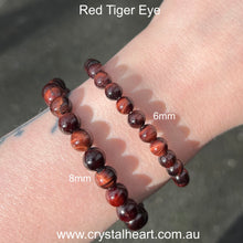 Load image into Gallery viewer, Stretch Bracelet | Red Tiger Eye Beads | Mental Focus | Clarity | Determination | Crystal Heart Melbourne Australia since 1986