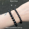 Black Onyx Beads| Fair trade Product made in our workshop in Thailand | Strongest elastic thread we can find | Fits any average wrist | Genuine Gems from Crystal Heart Melbourne Australia since 1986