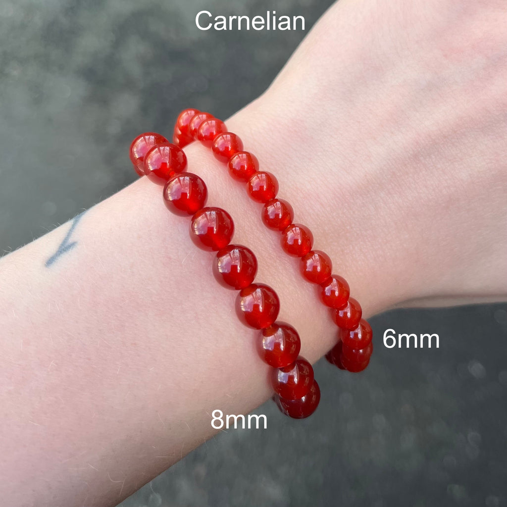 Stretch Bracelet with Carnelian Beads | Energizing | Root Chakra | Creativity | Crystal Heart Melbourne Australia since 1986