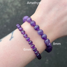 Load image into Gallery viewer, Stretch Bracelet with Amethyst Beads | 6mm and 8mm | very clear | Purify and balance energy | Meditation | Genuine gems from Crystal Heart Melbourne Australia since 1986