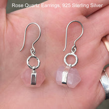 Load image into Gallery viewer, Rose Quartz Gemstone Earring | Double Pointed Crystal | 925 Sterling Silver |  Star Stone Taurus Libra  | Genuine Gemstones from Crystal Heart Melbourne since 1986 