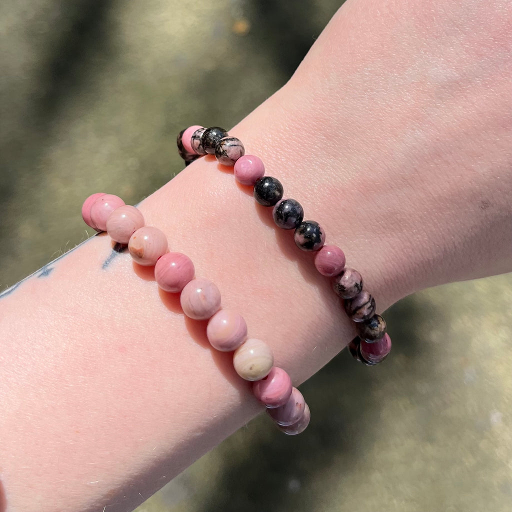 Rhodonite Stretch Beaded Bracelet