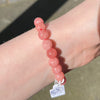 Stretch Bracelet with Cherry Quartz Beads | Fair Trade | Strong Elastic | Romantic and Passionate Rock | Empowering | Heart Expanding | Genuine Gems from Crystal Heart Melbourne Australia since 1986