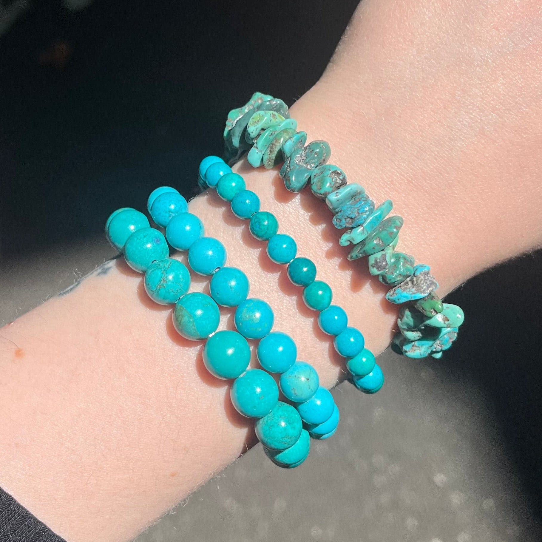 Turquoise Stretch Beaded Bracelets