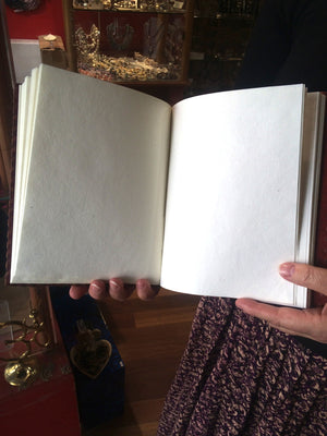 Leather Bound Journal | Blank Pages | Cartridge Paper | Crystal Meditation Art Poetry Mindfulness |Crystal Heart Melbourne Australia since 1986
