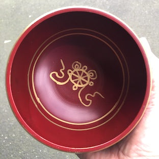 Tibetan Singing Bowl | High Vibration Cleansing and Healing | Complete with sounding stick | 3 sizes and colours available | Red Purple Green Yellow Brass | Crystal Heart Melbourne Australia | Spiritual Superstore since 1986