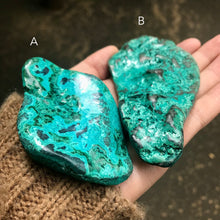 Load image into Gallery viewer, Chrysocolla Specimen | Complex and fascinating swirls and rosettes | Pockets and caves sparkle with crystalline Malachite | Genuine Gems from Crystal Heart Melbourne Australia since 1986