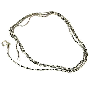 Oxidised Twist Chain 1mm thick, 65 cm long, 925 Silver