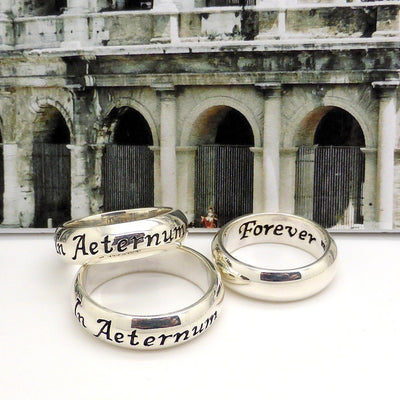 Stirling Silver Latin Motto Ring In Aeturnum size 6 7 8 9 10 Australian Supplier