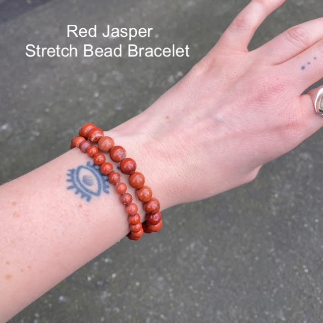 Red Jasper Stretch Bead Bracelet
